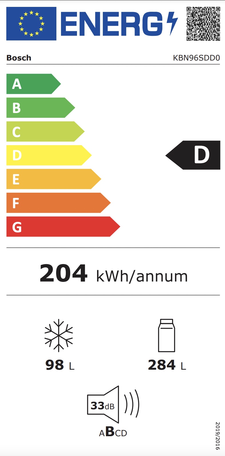 BOSCH KBN96SDD0 SERIE 6 combiné réfrigérateur-congélateur - 194cm