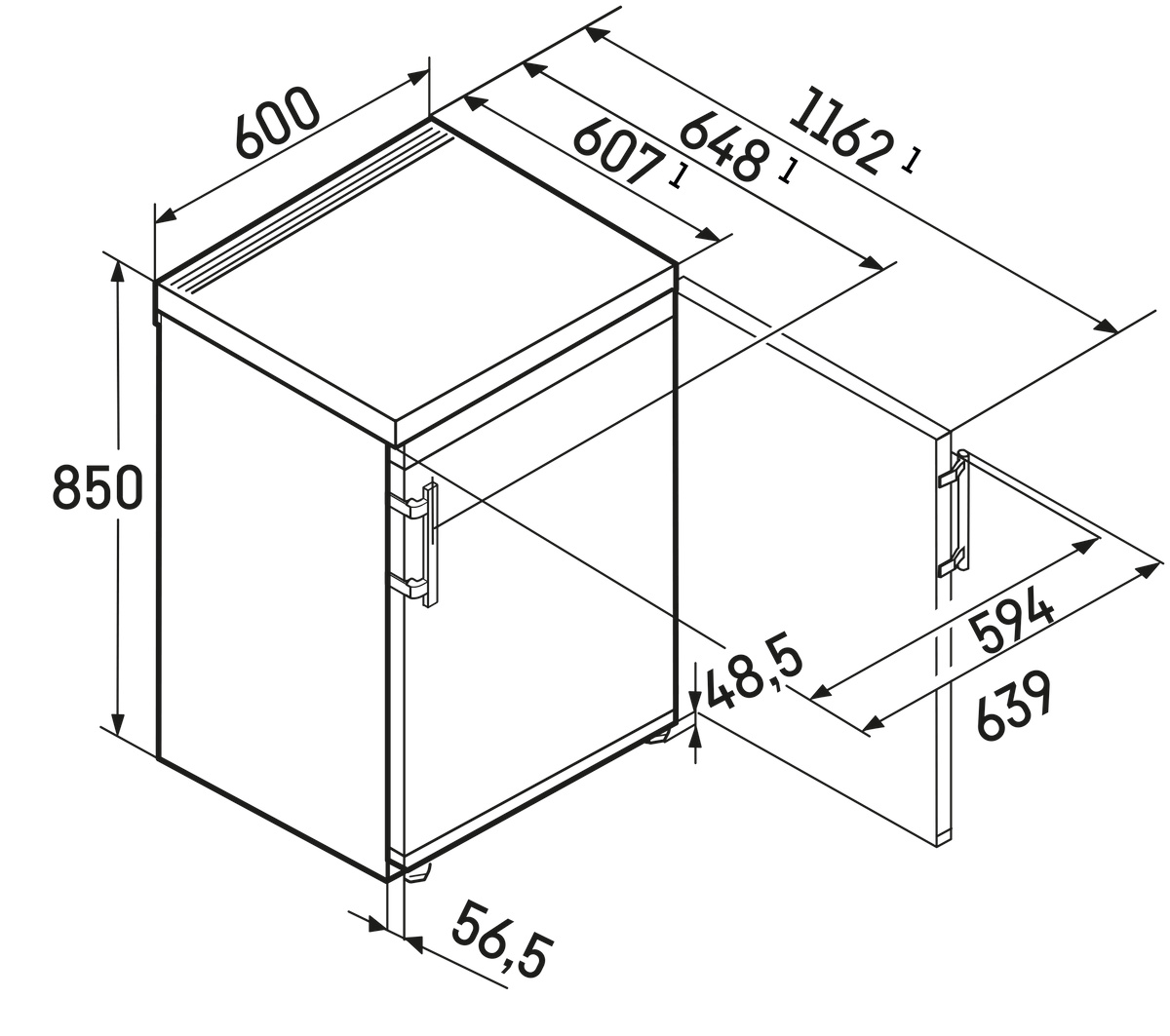LIEBHERR RCI162020 réfrigérateur pose-libre sans congélateur - 85cm