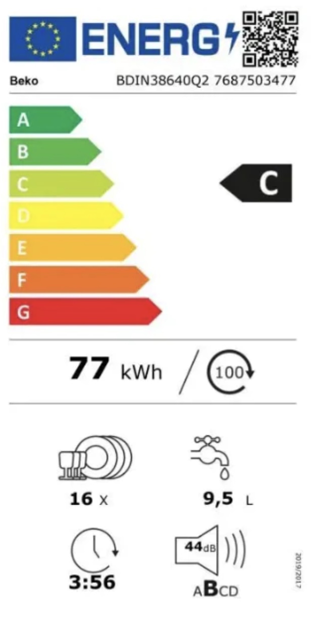 BEKO BDIN38640Q2 lave-vaisselle entièrement intégrable