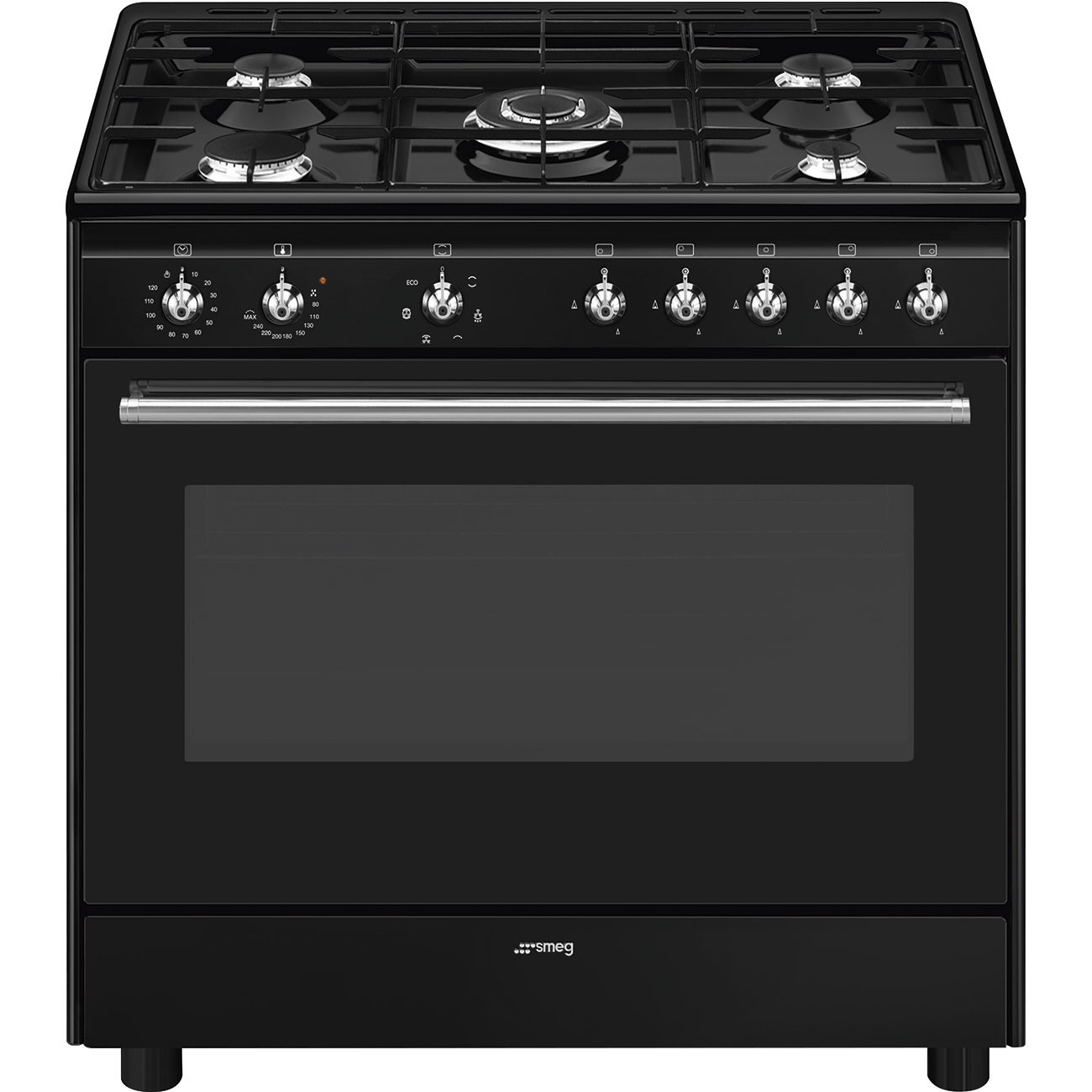 SMEG CX91GMBL cuisinière avec taque à gaz - 90cm