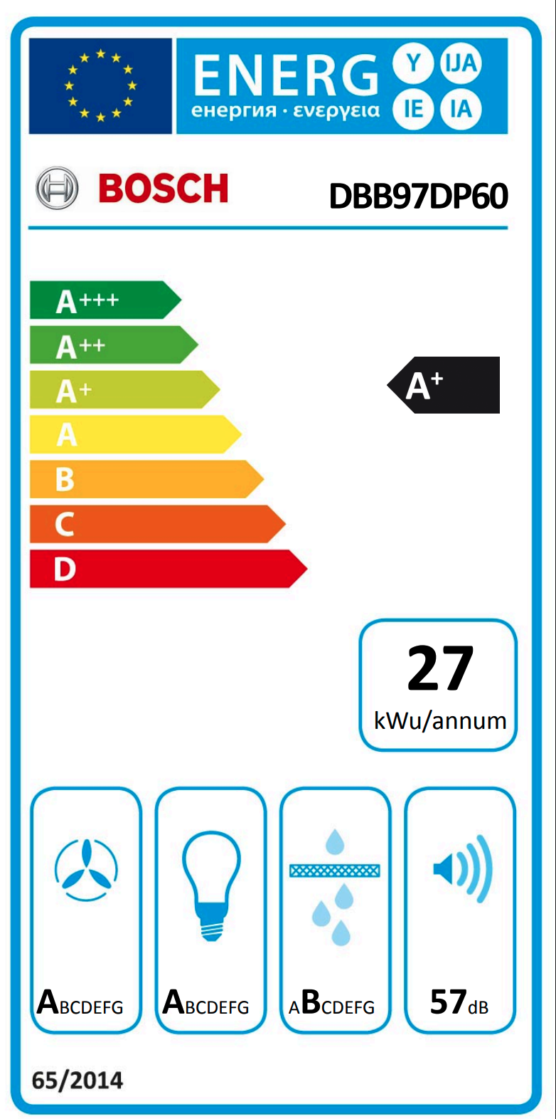 BOSCH DBB97DP60 hotte intégré - 90cm