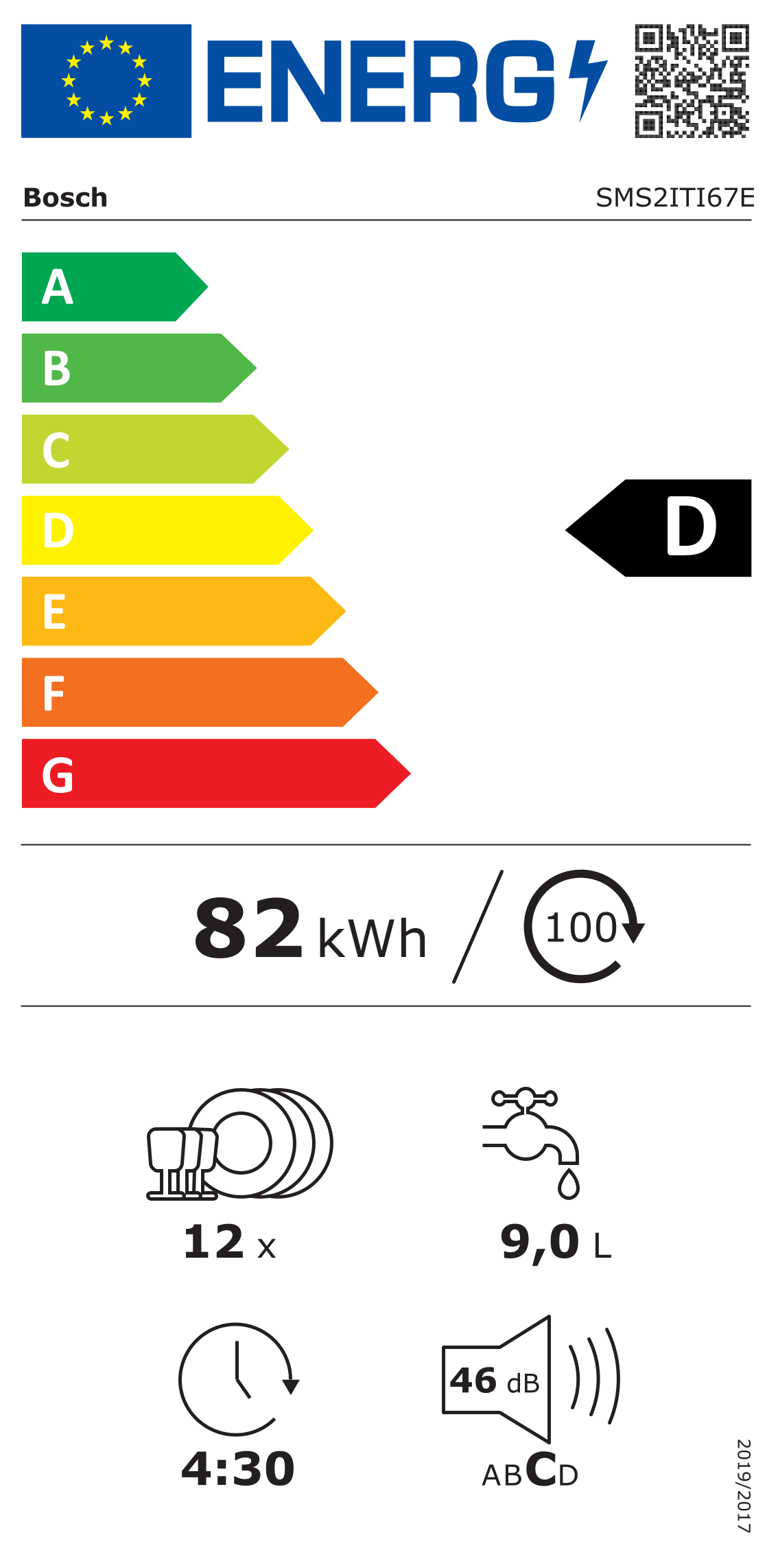 BOSCH SMS2ITI67E lave-vaisselle pose-libre