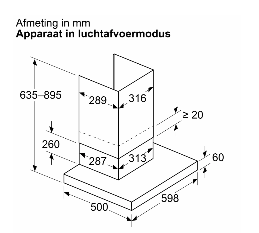 BOSCH DWB65CC65 hotte décorative - 60cm