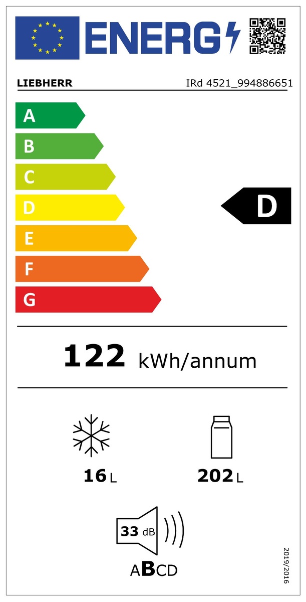 LIEBHERR IRD452122 refrigérateur avec congélateur - 140cm