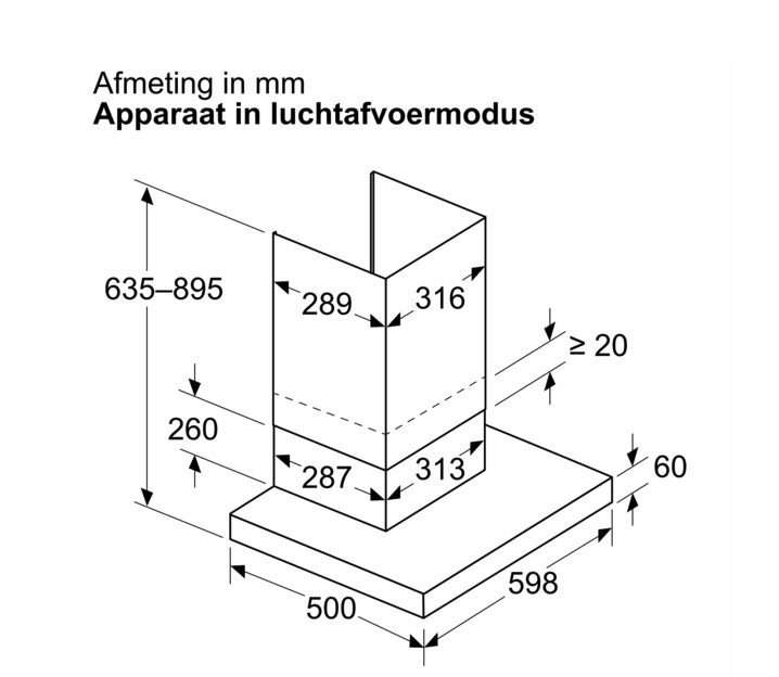 BOSCH DWB65CC30 hotte décorative - 60cm