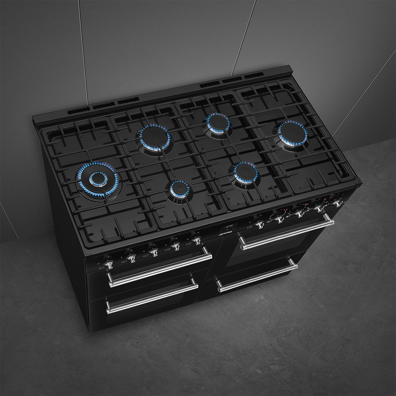 SMEG CX113GMBL cuisinière avec taque à gaz - 110cm