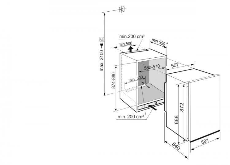 LIEBHERR DRE390122-DECORKADER réfrigérateur avec surgélateur - 88cm