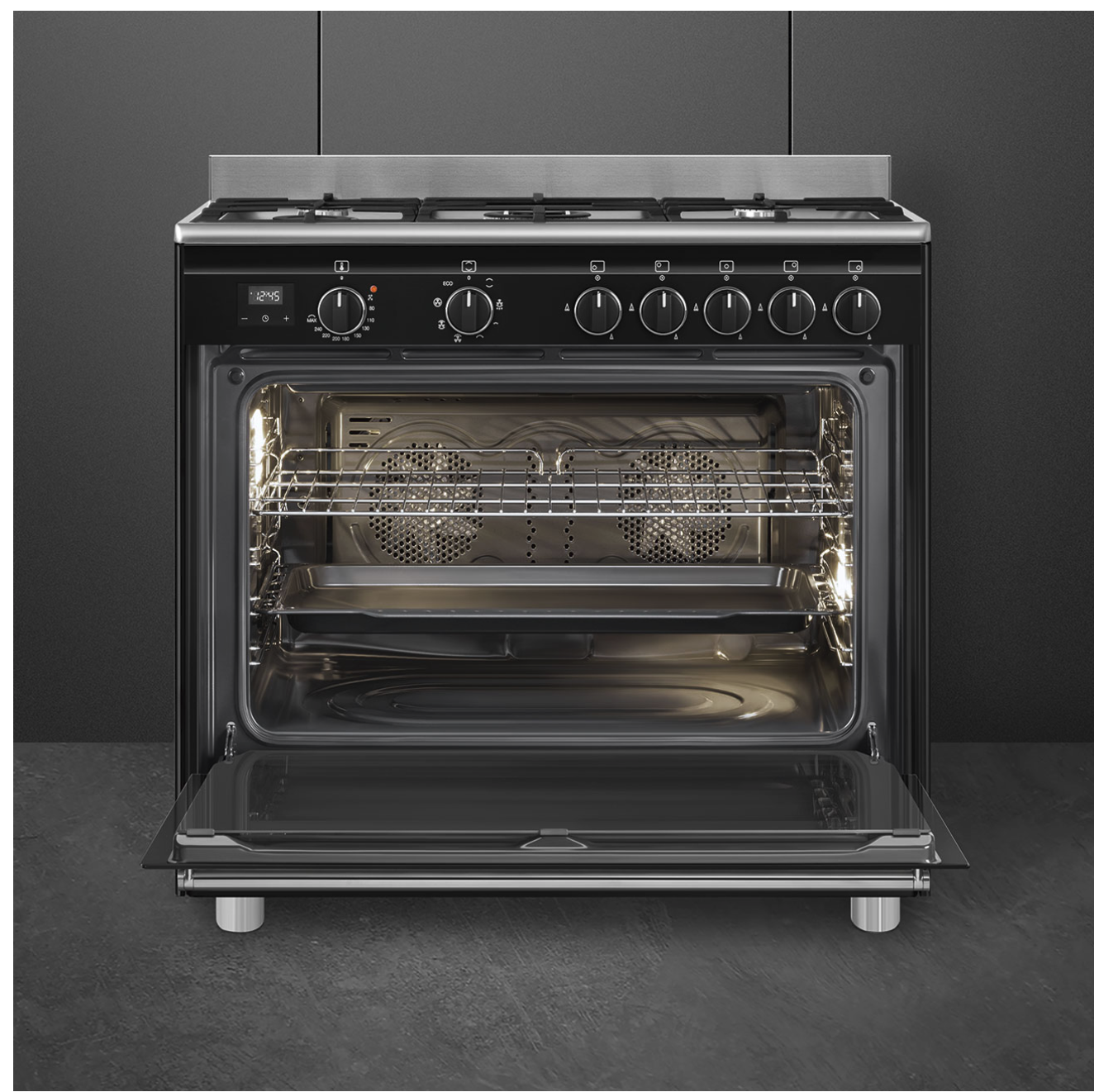 SMEG BG91N2 cuisinière avec taque à gaz - 90cm