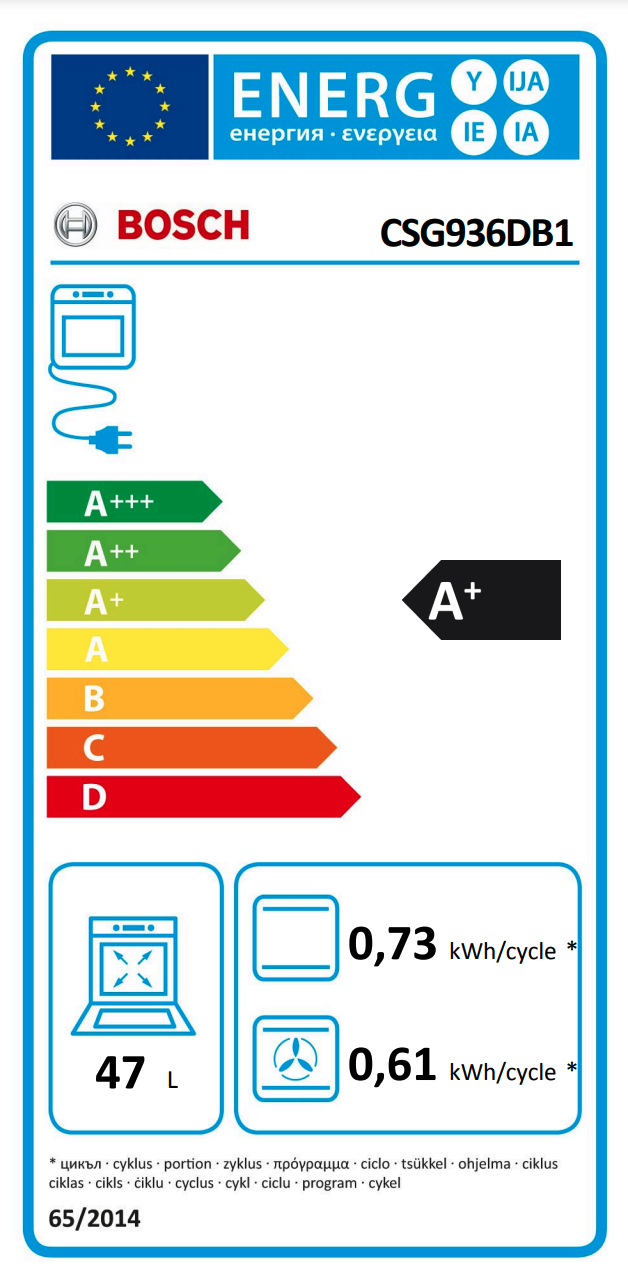 BOSCH CSG936DB1 SERIE 8 four multifonction avec vapeur - 45cm