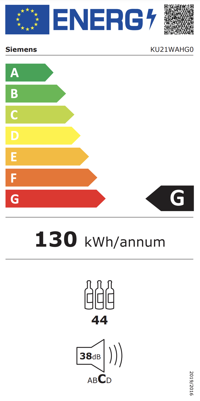 SIEMENS KU21WAHG0 IQ500 cave à vin sous-encastrable