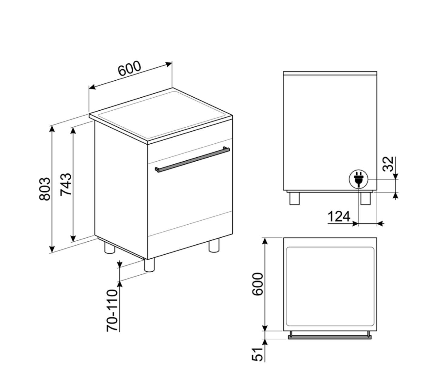 SMEG C6IMXT2 cuisinière avec taque à induction - 60cm