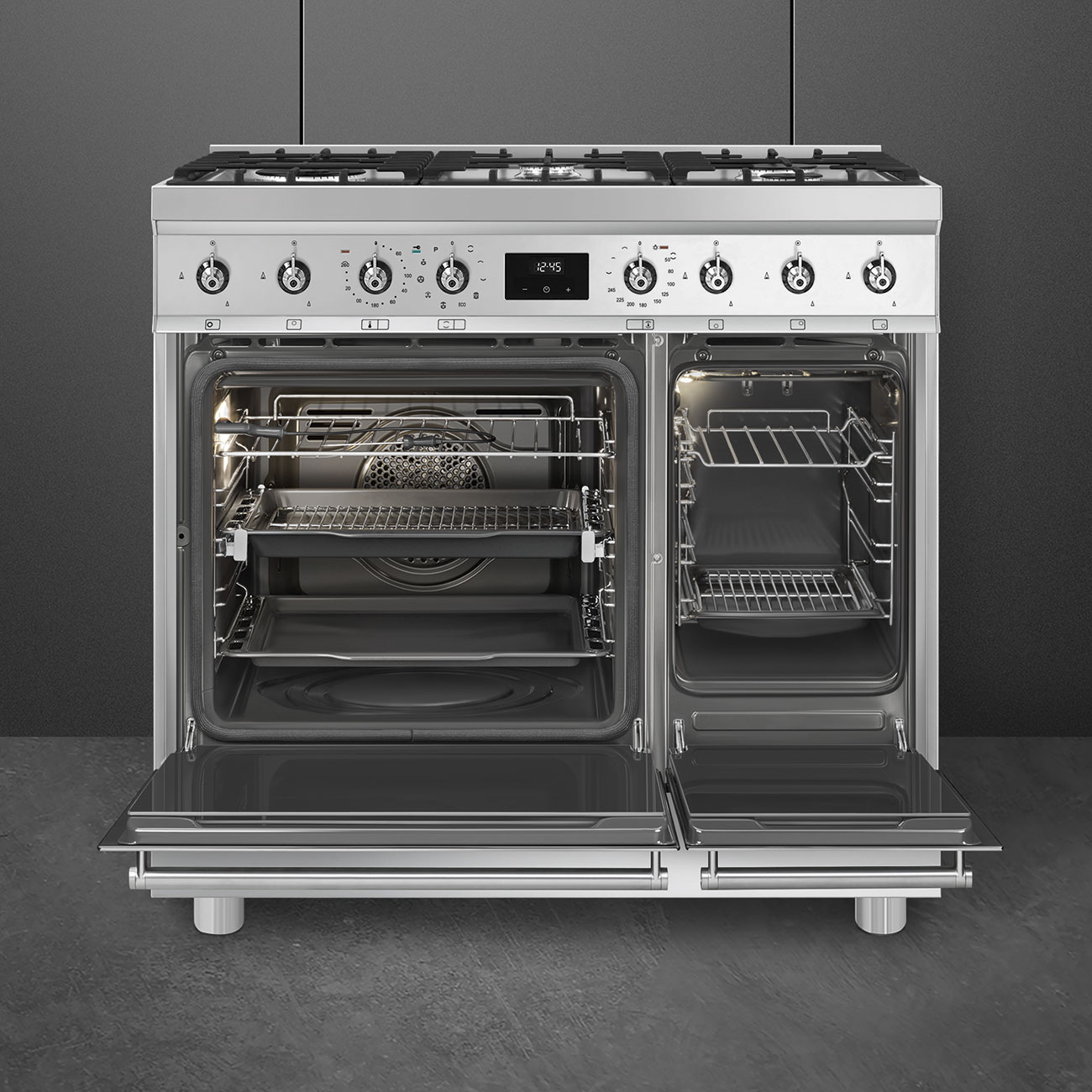 SMEG C92GPX2 cuisinière avec taque à gaz - 90cm