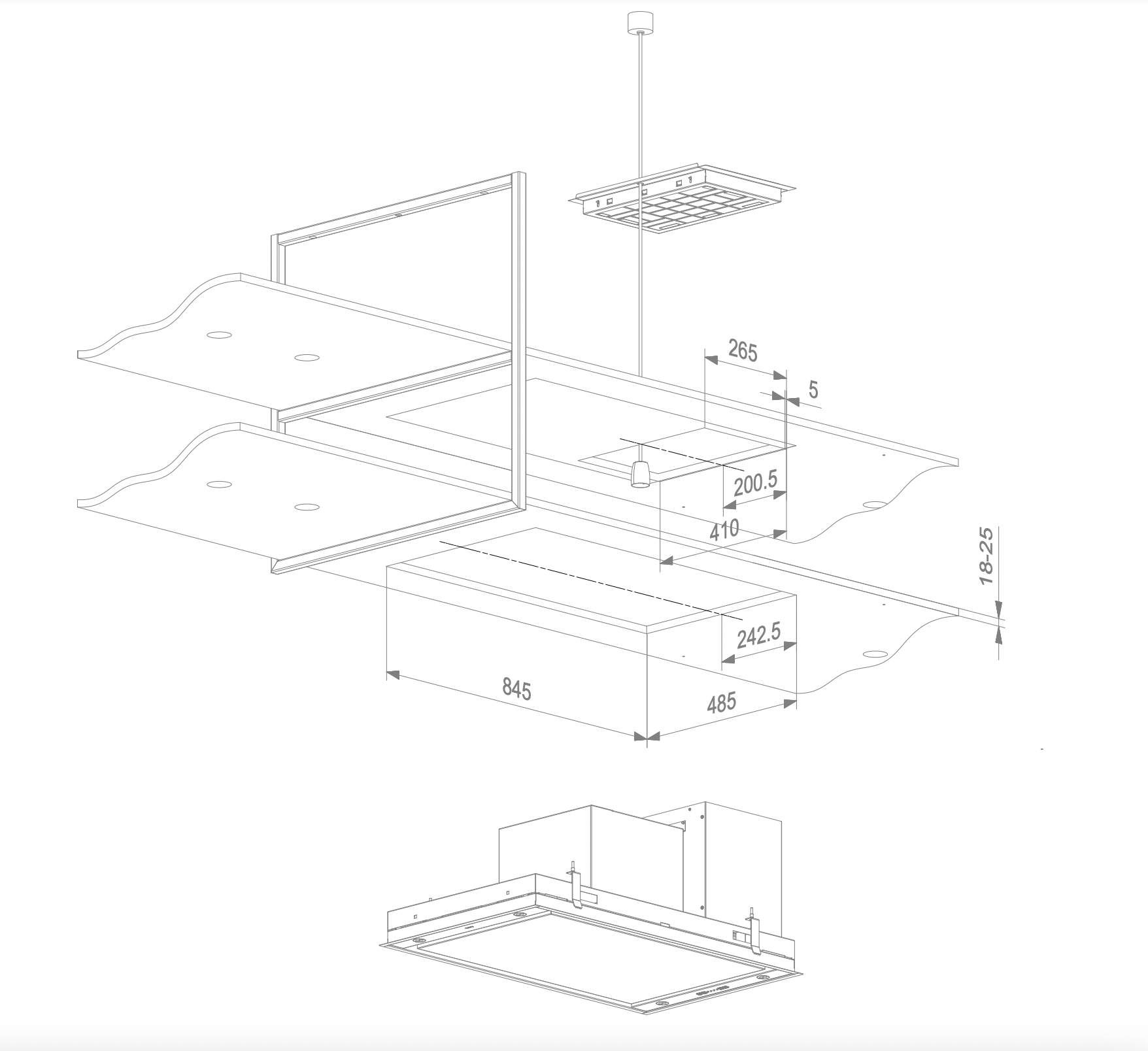 NOVY 15009 hotte îlot - 90cm