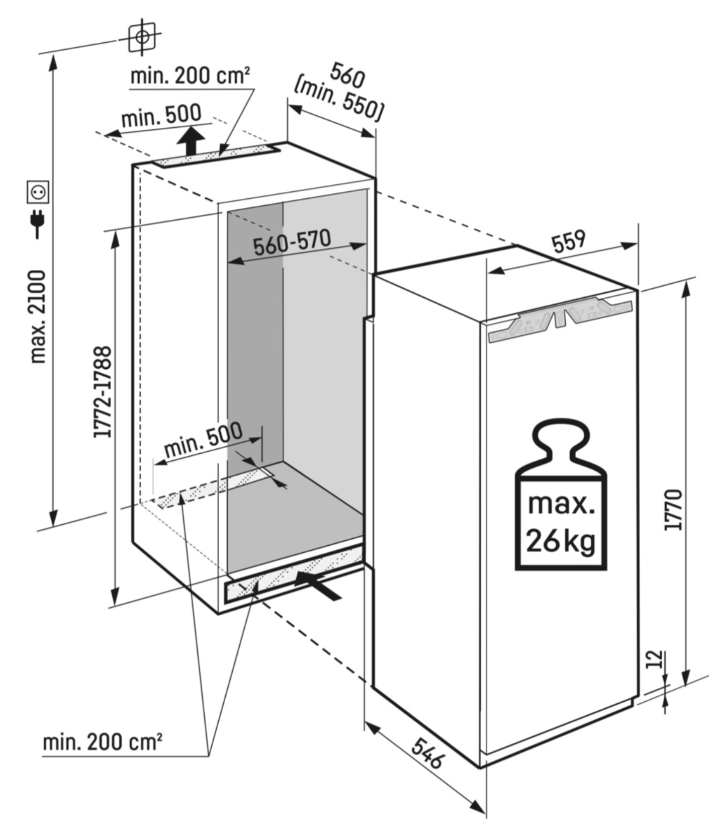 LIEBHERR IRBBI515122 refrigérateur avec congélateur - 178cm