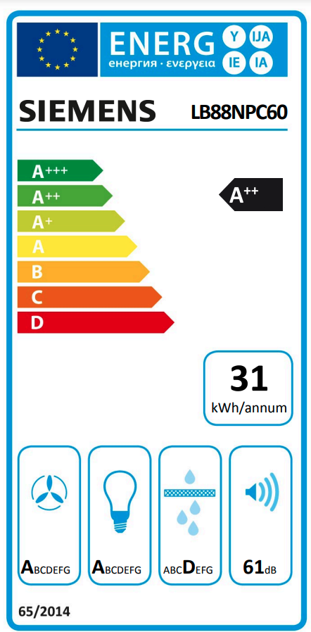 SIEMENS LB88NPC60 iQ700 groupe d'extraction - 86cm