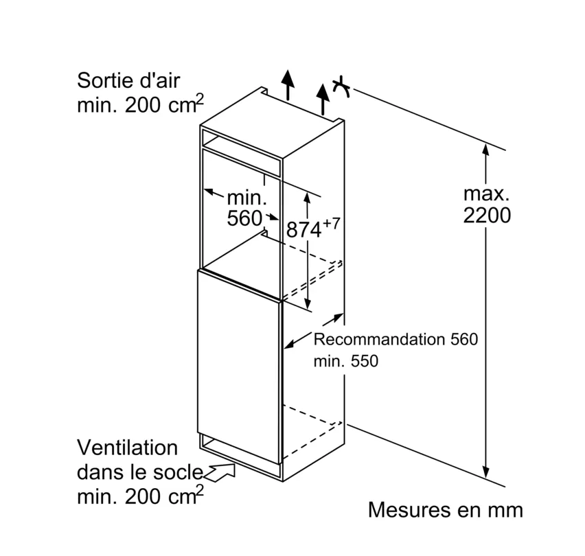 SIEMENS KI21R2FE0 IQ300 réfrigérateur sans surgélateur - 88cm