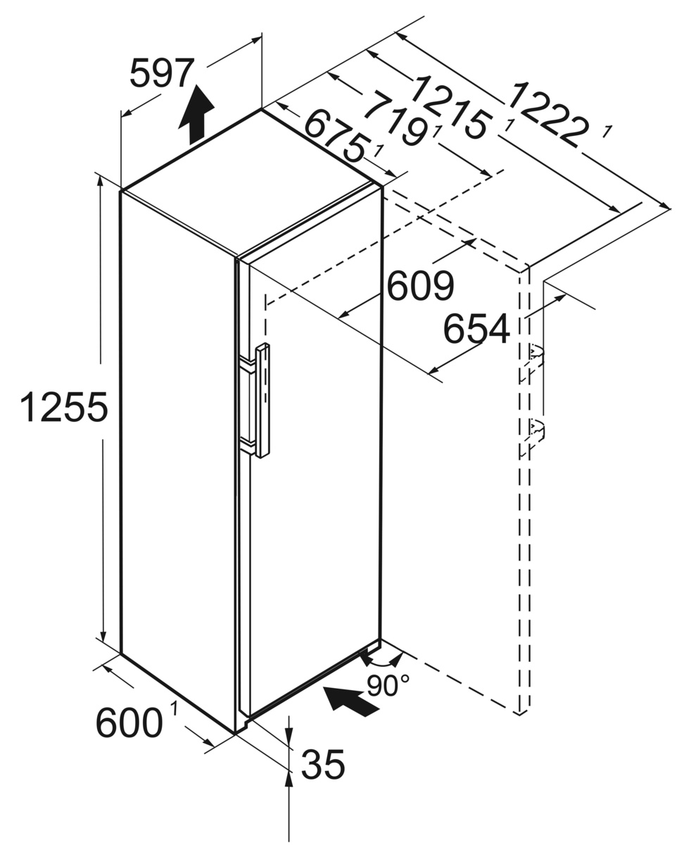 LIEBHERR RBA30425I22 réfrigérateur pose-libre sans congélateur - 125cm