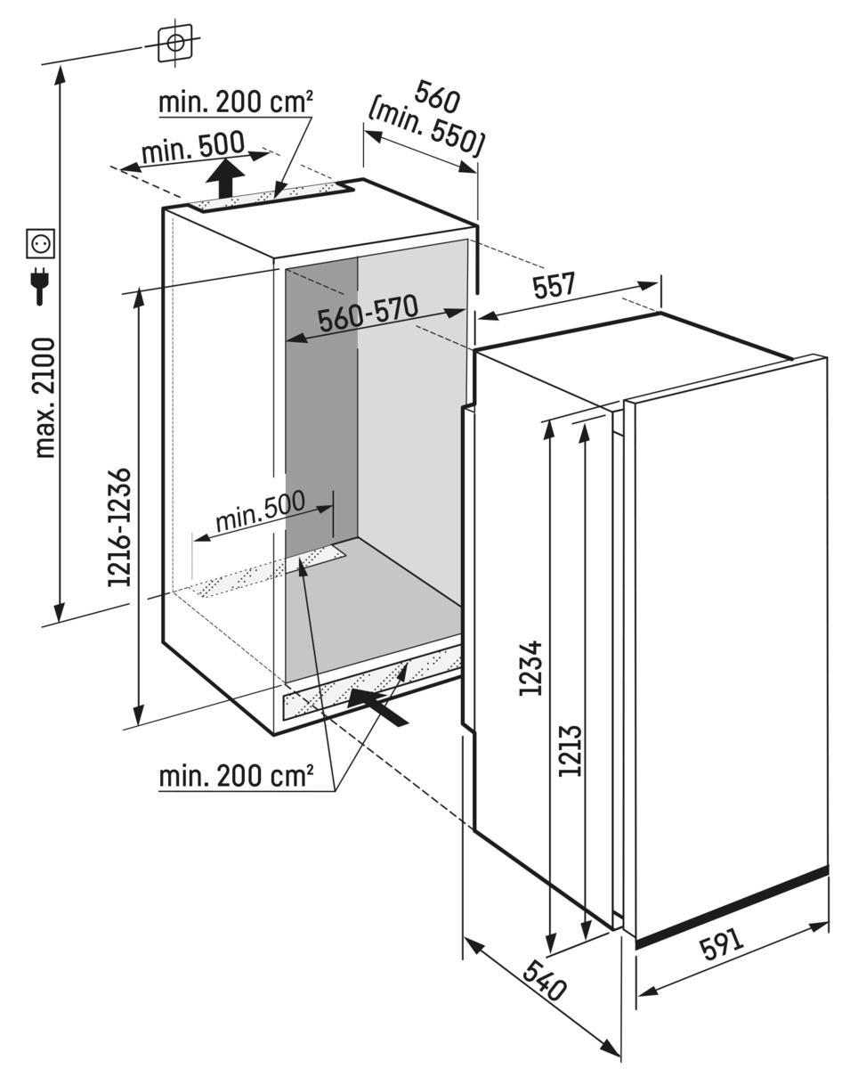 LIEBHERR DRE410122-DECORKADER réfrigérateur avec surgélateur - 122cm