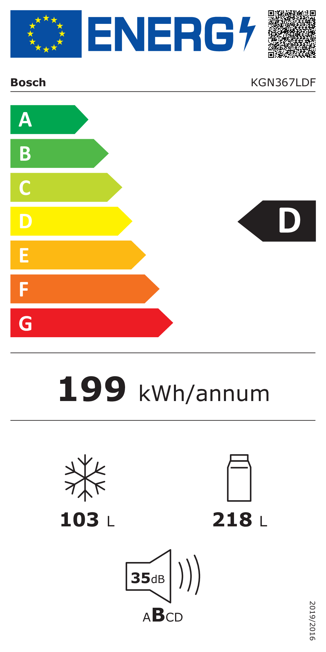 BOSCH KGN367LDF SERIE 4 combiné réfrigérateur-congélateur - 186cm