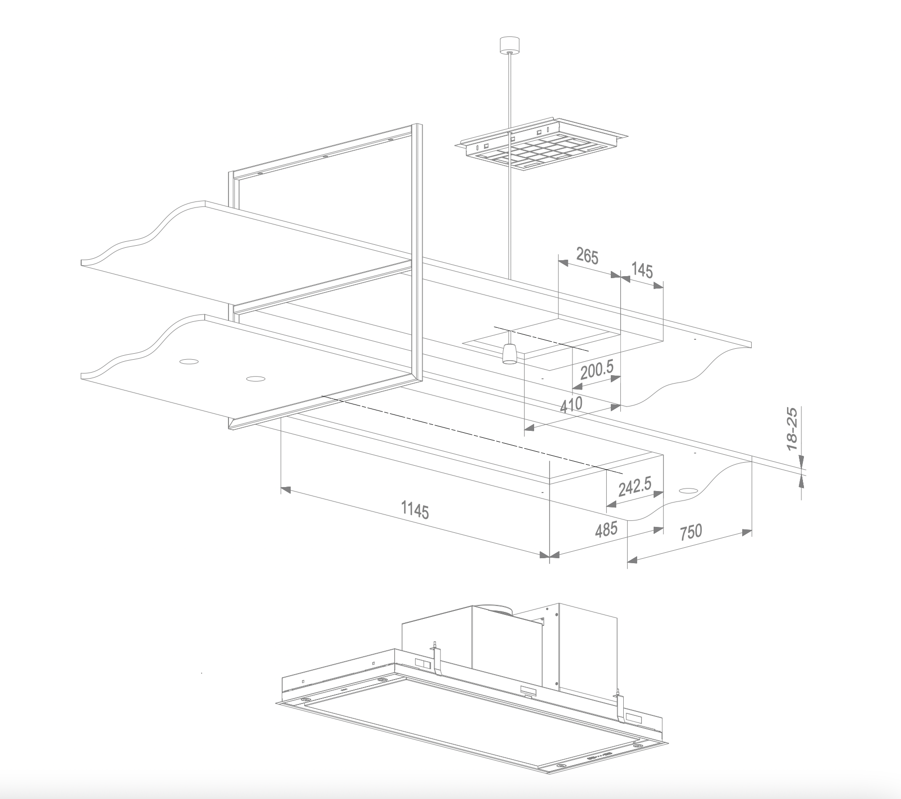 NOVY 15006 hotte îlot - 120cm