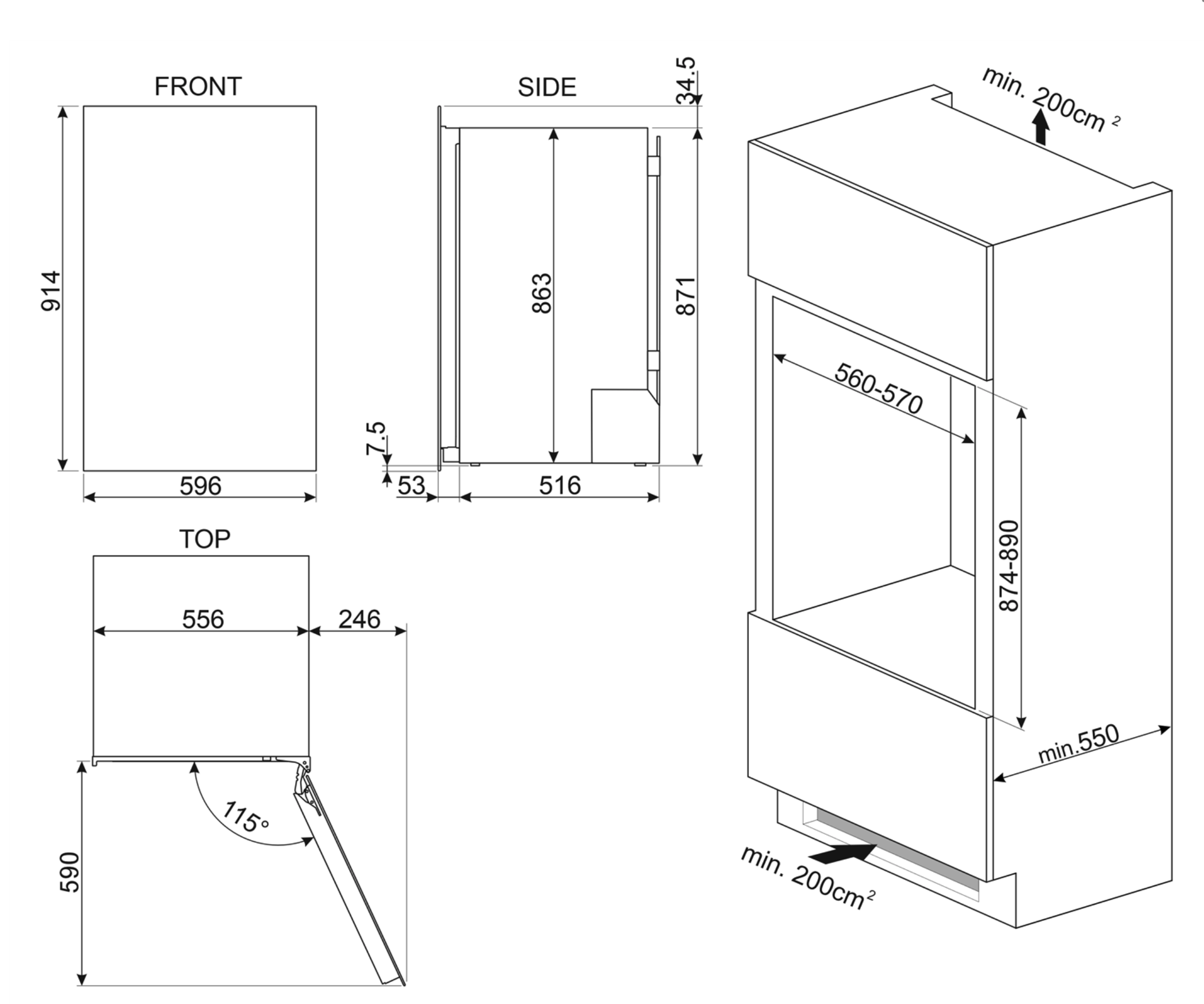 SMEG CVI040BE cave à vin