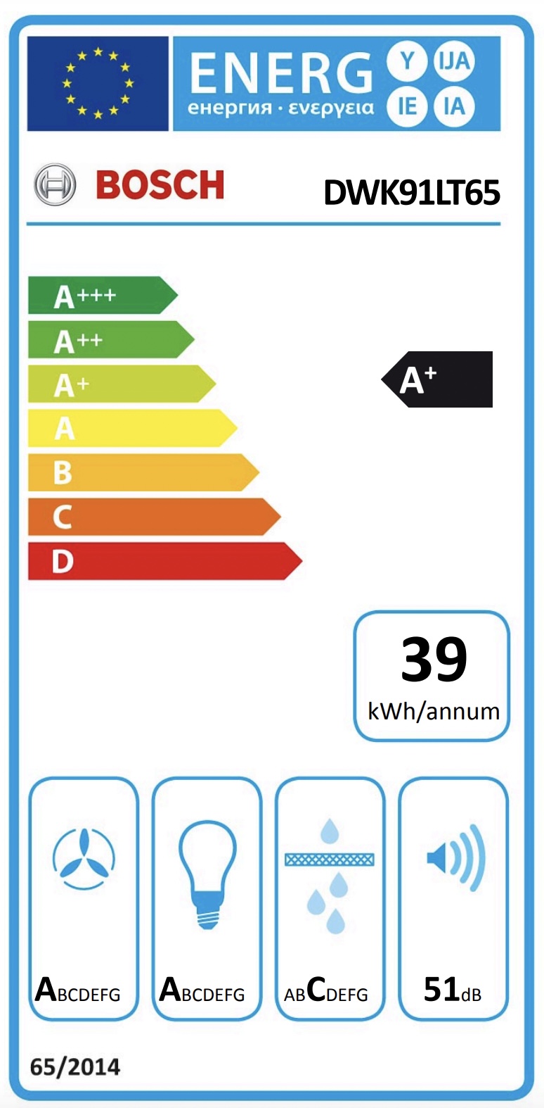 BOSCH DWK91LT65 SERIE 8 hotte murale - 90cm