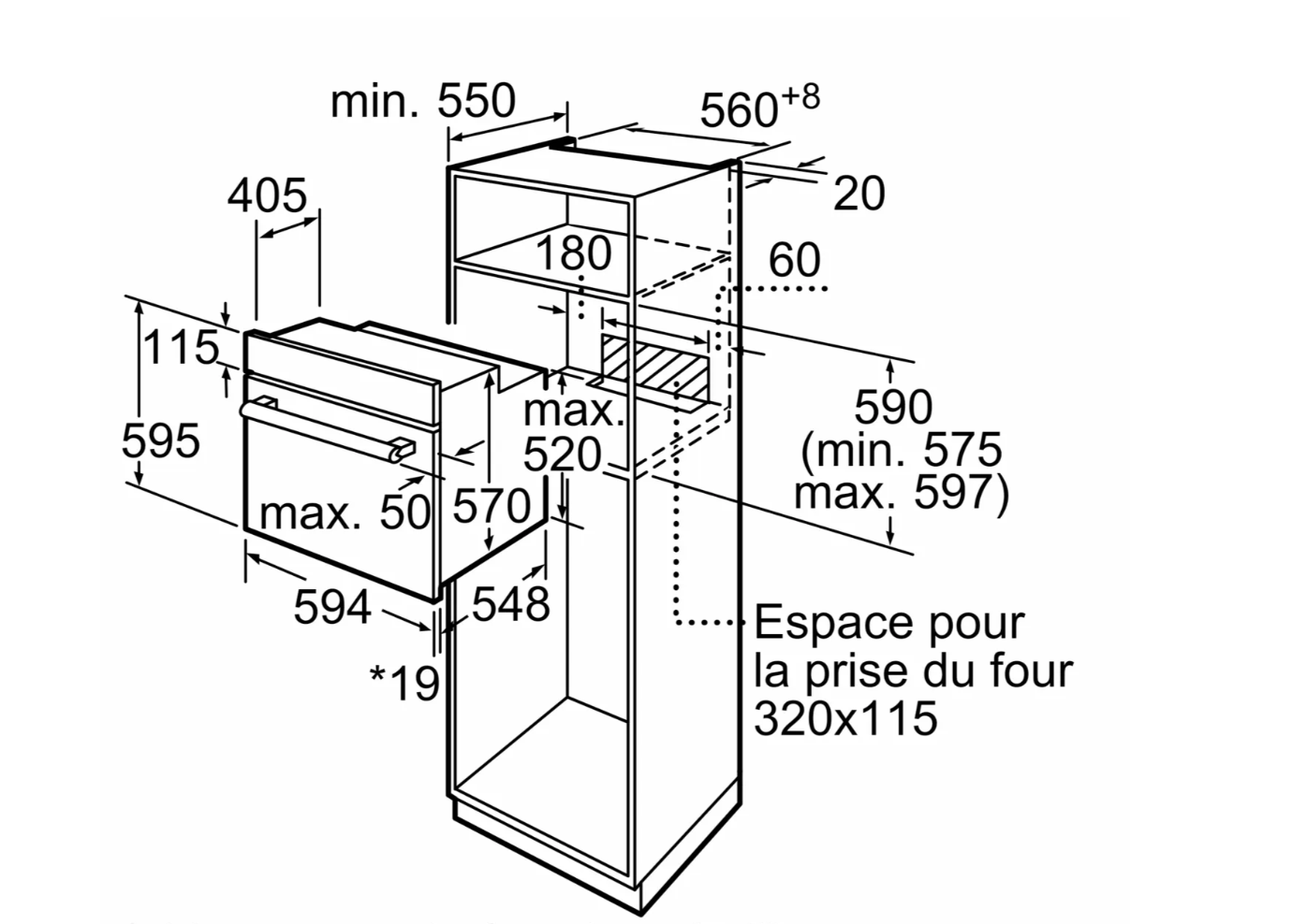 BOSCH HBF154ES0 SERIE 4 four multifonction - 60cm