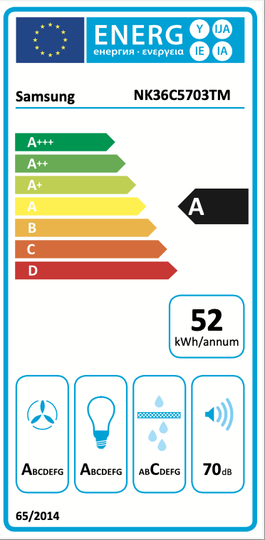 SAMSUNG NK36C5703TM/UR hotte décorative - 90cm