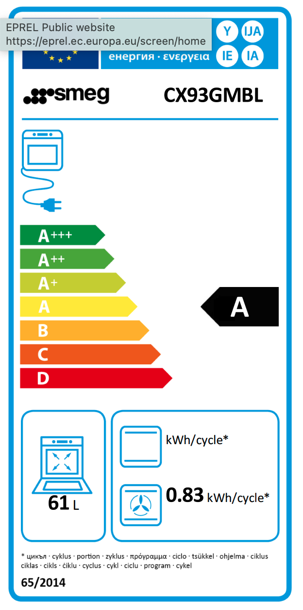 SMEG CX93GMBL cuisinière avec taque à gaz - 90cm
