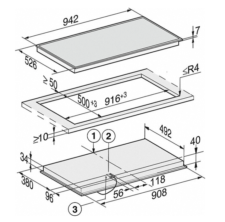MIELE KM6565FR table de cuisson vitrocéramique - 94cm