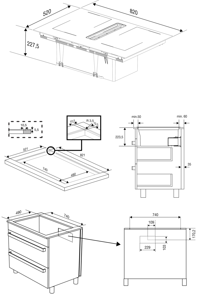 BEKO HIXI84700UP table de cuisson à induction - 80cm