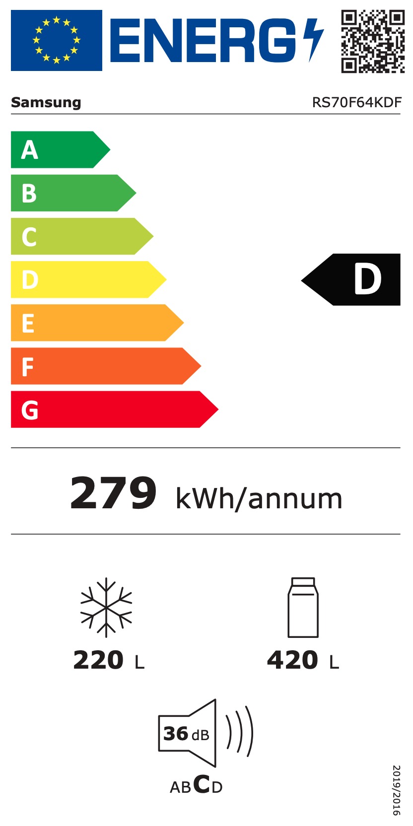 SAMSUNG RS70F64KDFEF side-by-side