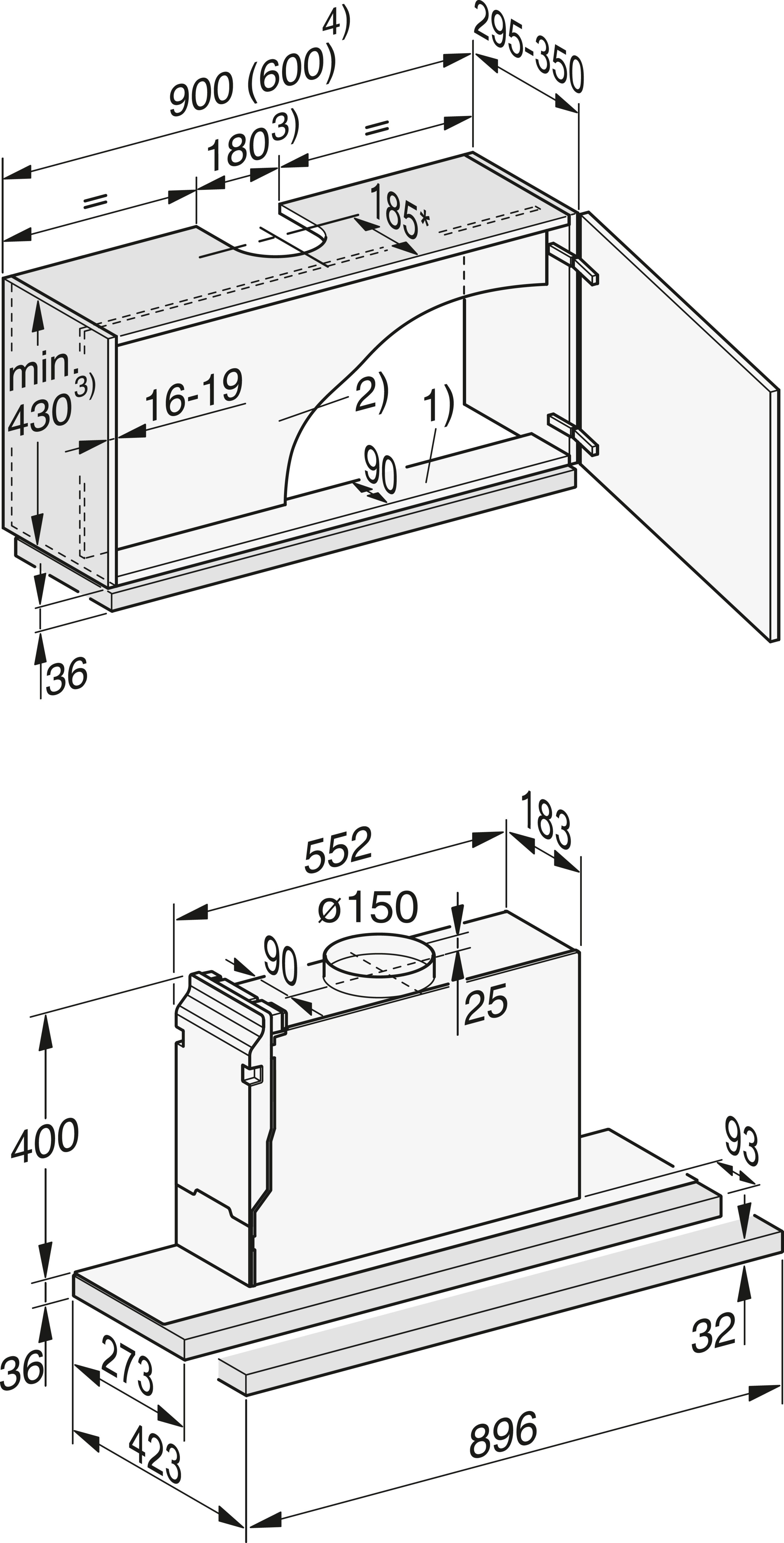MIELE DAS4920MASW hotte téléscopique - 90cm