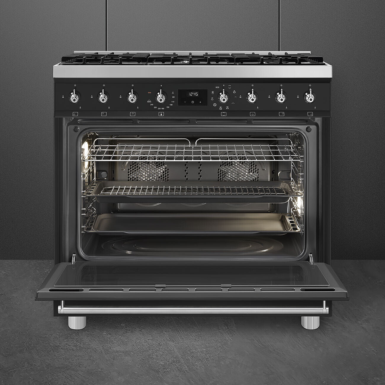 SMEG C9GMMB2 cuisinière avec taque à gaz - 90cm