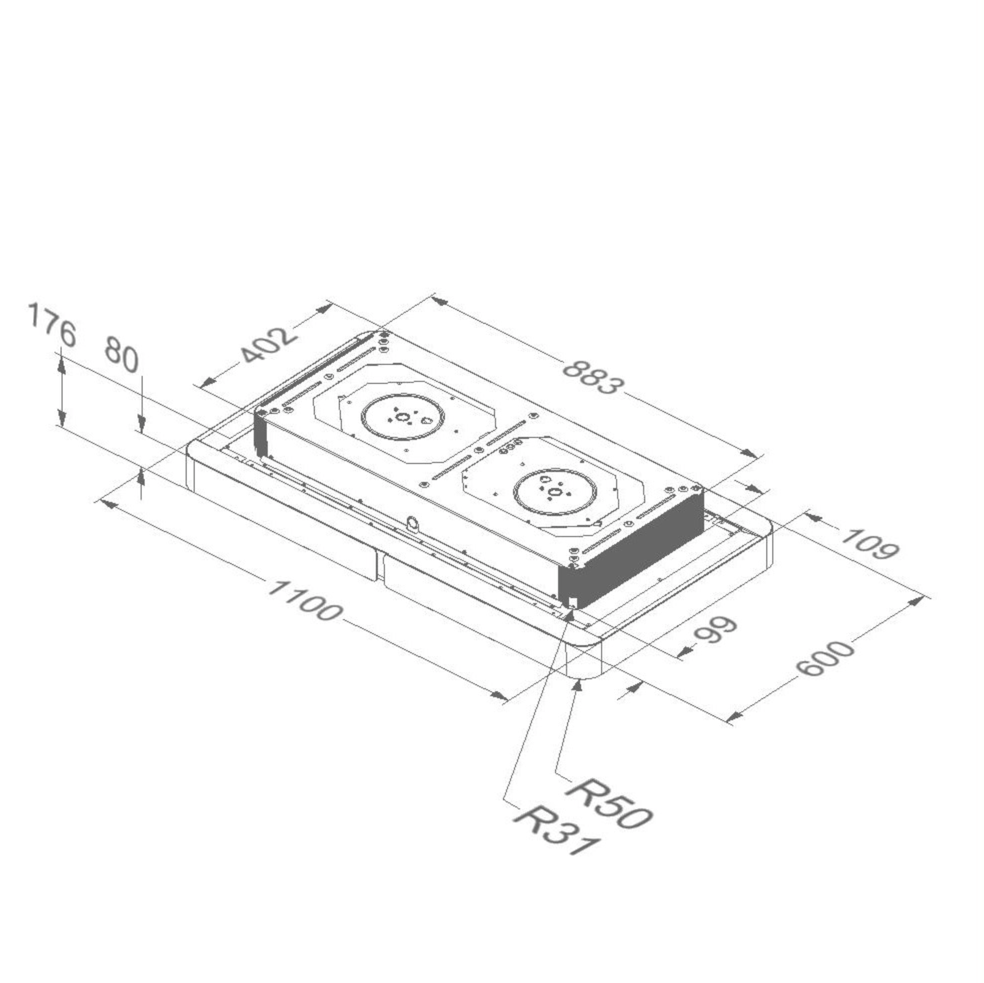 NOVY 230 hotte plafonnier - 110cm