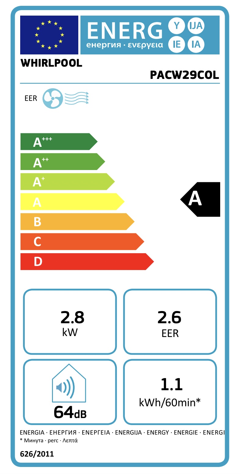 WHIRLPOOL WHPACW29COL air conditionne