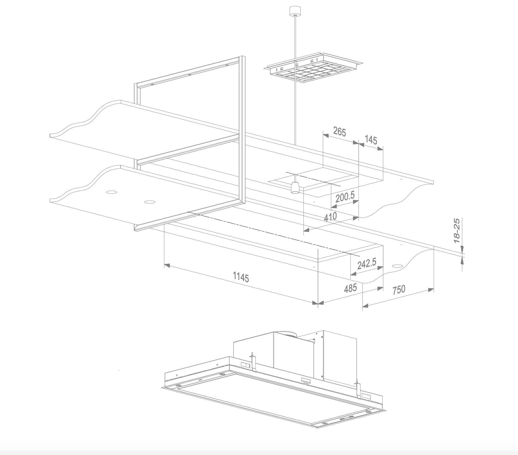 NOVY 15010 hotte îlot - 120cm