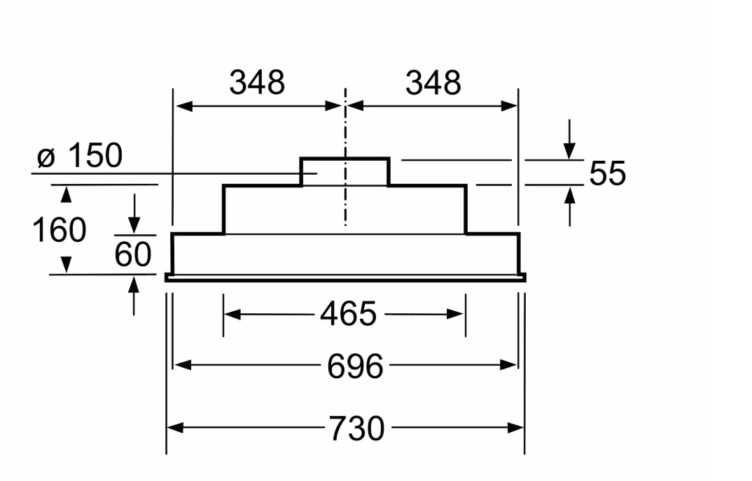 BOSCH DHL755BM groupe d'extraction - 75cm