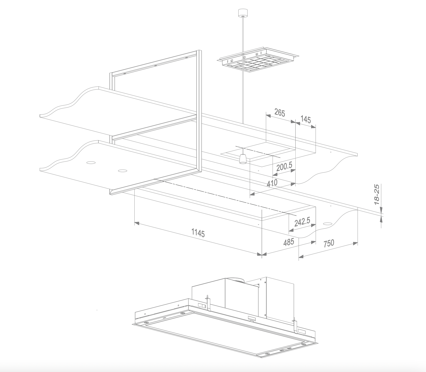 NOVY 15008 hotte îlot - 120cm