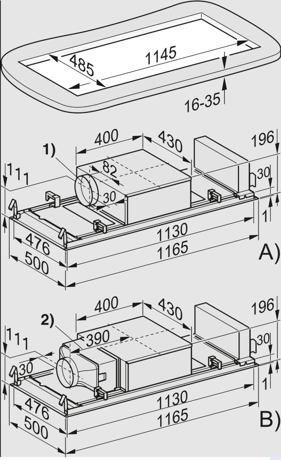 MIELE DAC2240WSMA hotte plafonnier - 115cm