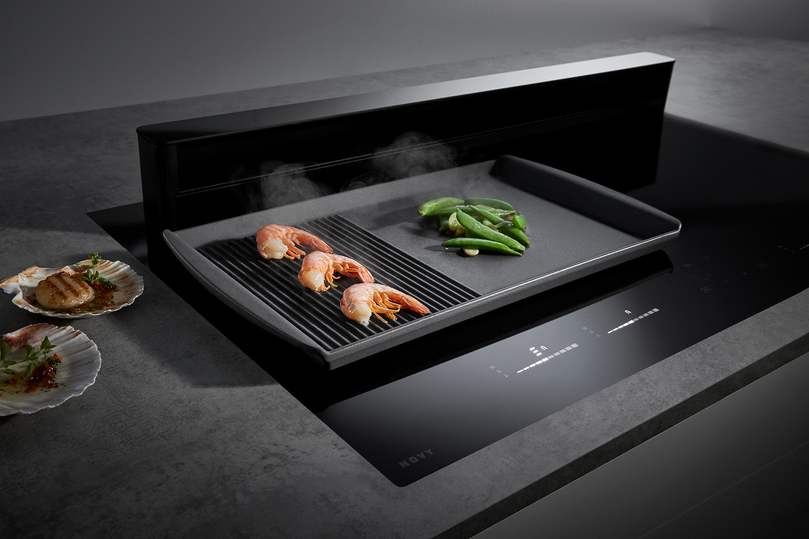 NOVY 1821-G1 table de cuisson avec hotte integrée - 80cm