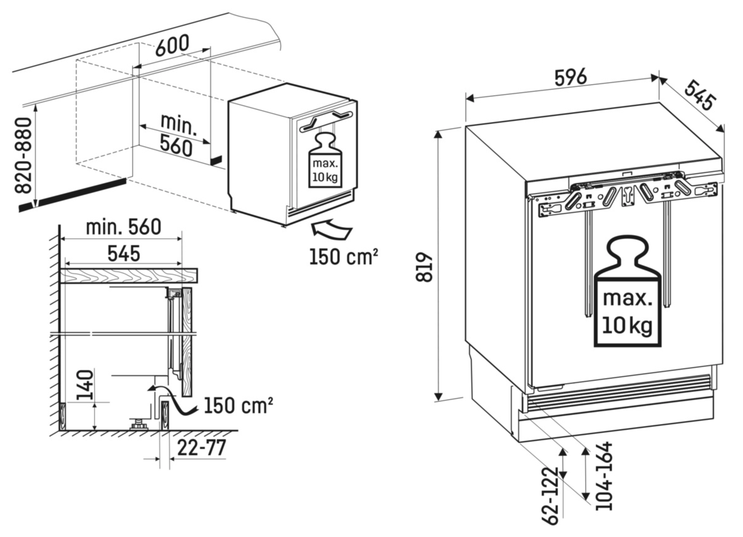 LIEBHERR URPD365I20 refrigérateur sans congélateur - 82cm