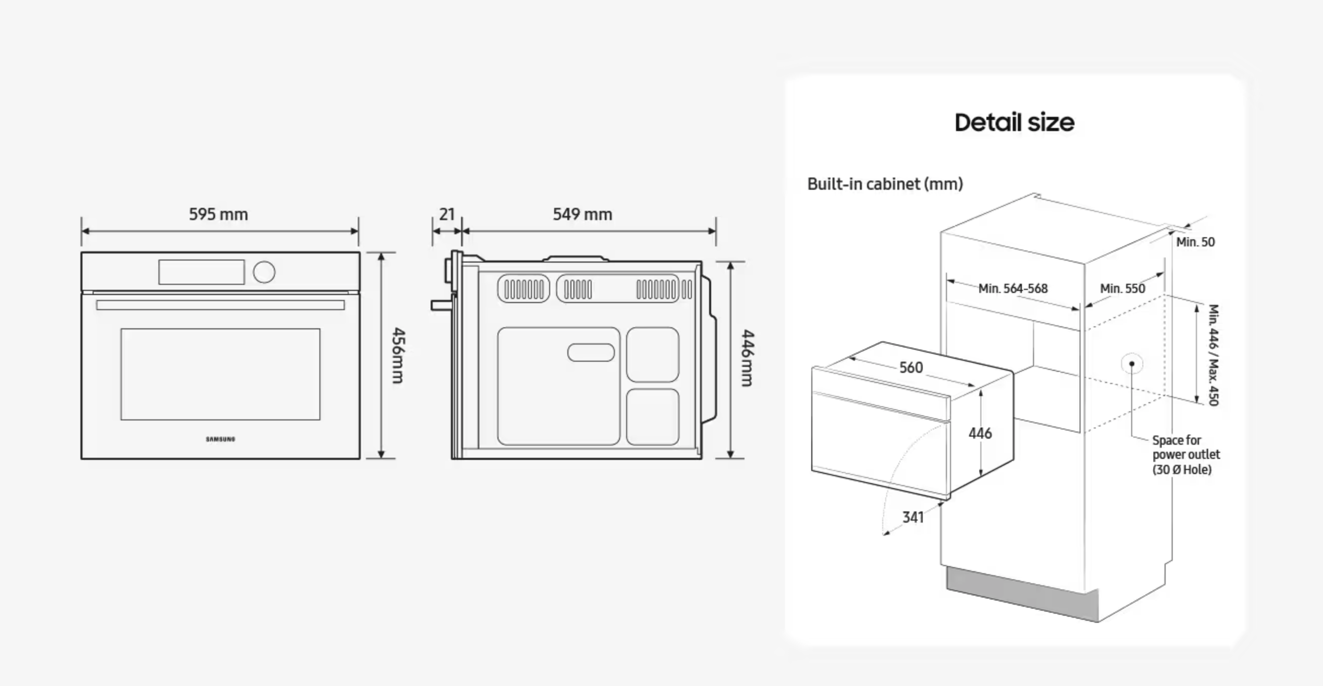 SAMSUNG NQ5B6753CAK Series 6 four multifonction - combi - 45cm
