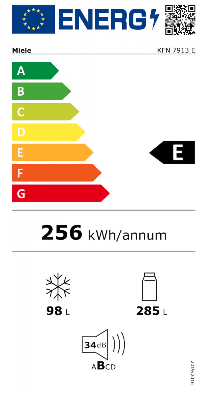 MIELE KFN7913E combiné réfrigérateur-congélateur - 194cm