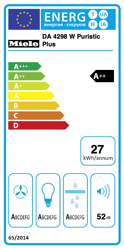 MIELE DA4298W hotte décorative - 90cm