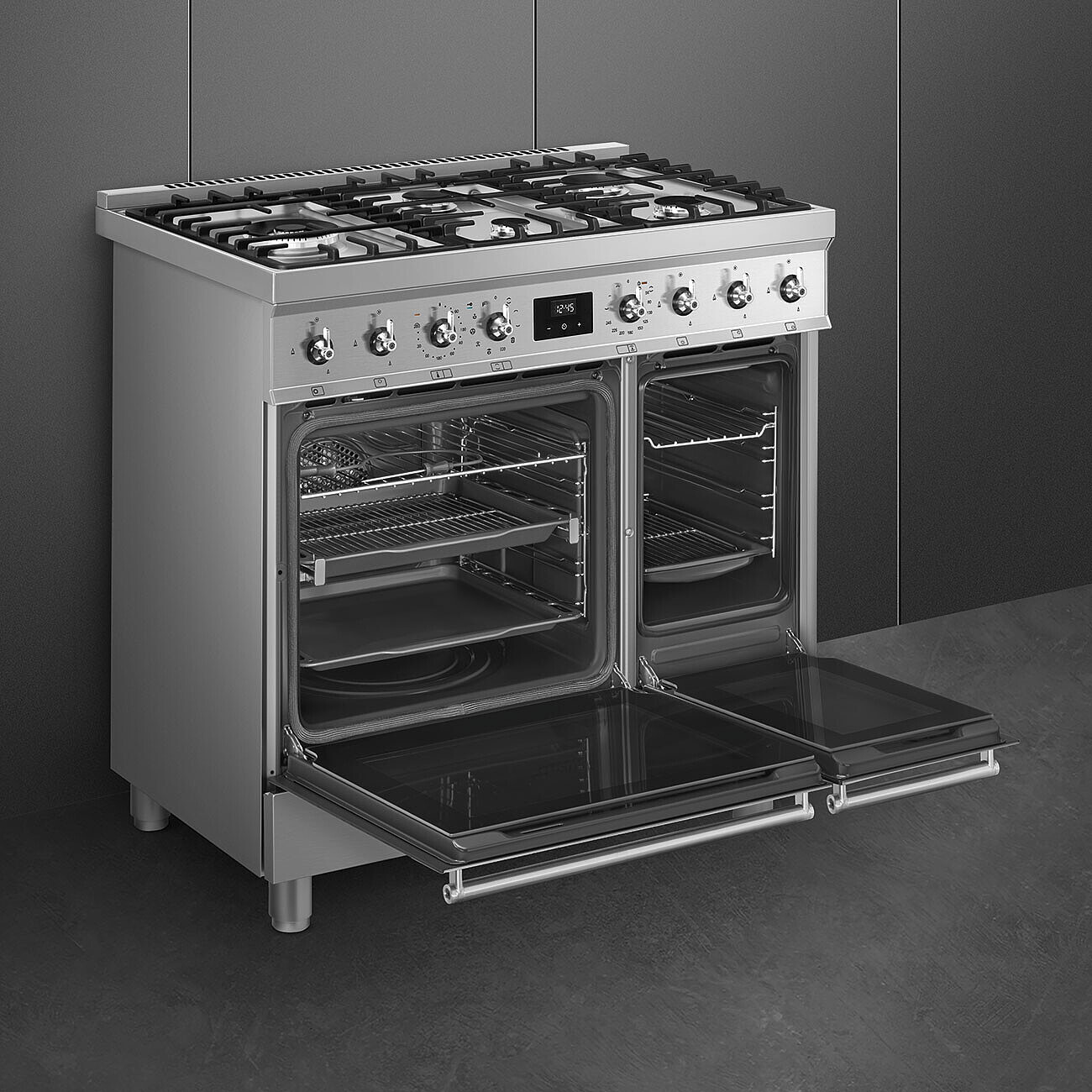 SMEG C92GPX2 cuisinière avec taque à gaz - 90cm