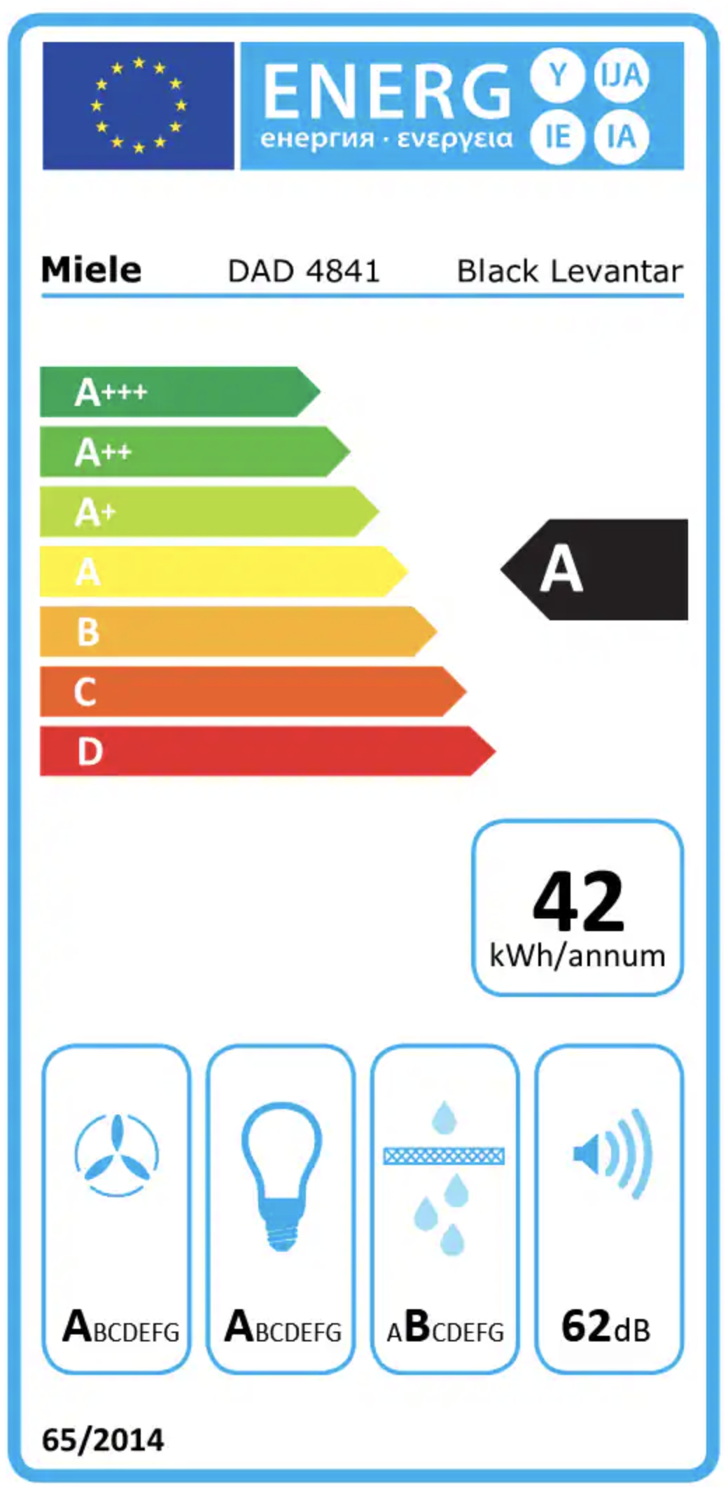 MIELE DAD4841MASW hotte plan de travail - 90cm
