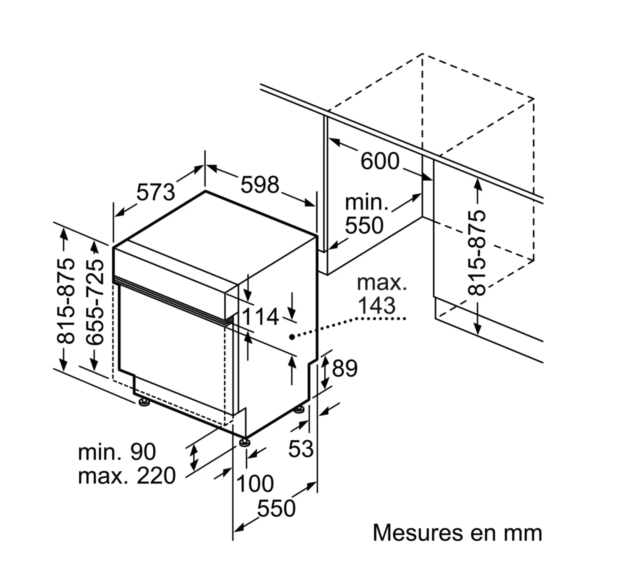 SIEMENS SN53ES20BE IQ300 lave-vaisselle intégrable