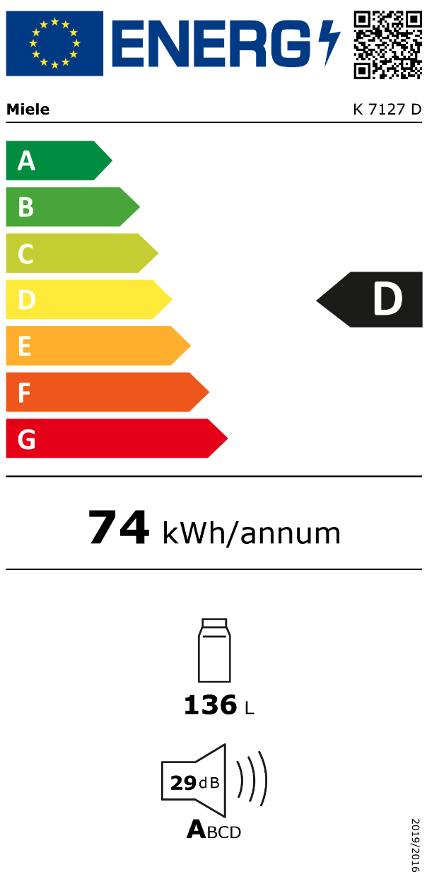 MIELE K7127D réfrigérateur sans congélateur - 88cm