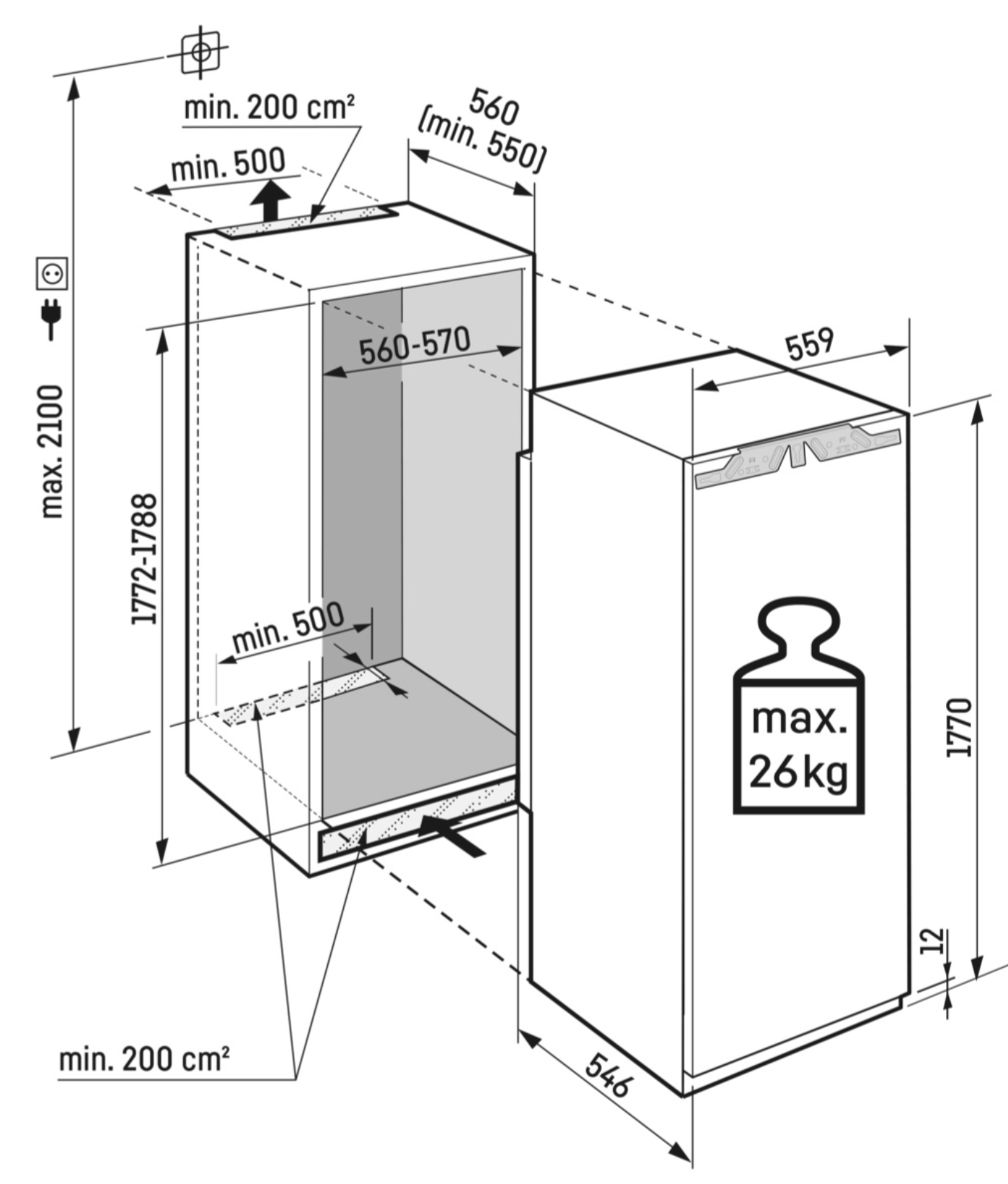 LIEBHERR IRBBI515020 refrigérateur sans congélateur - 177cm